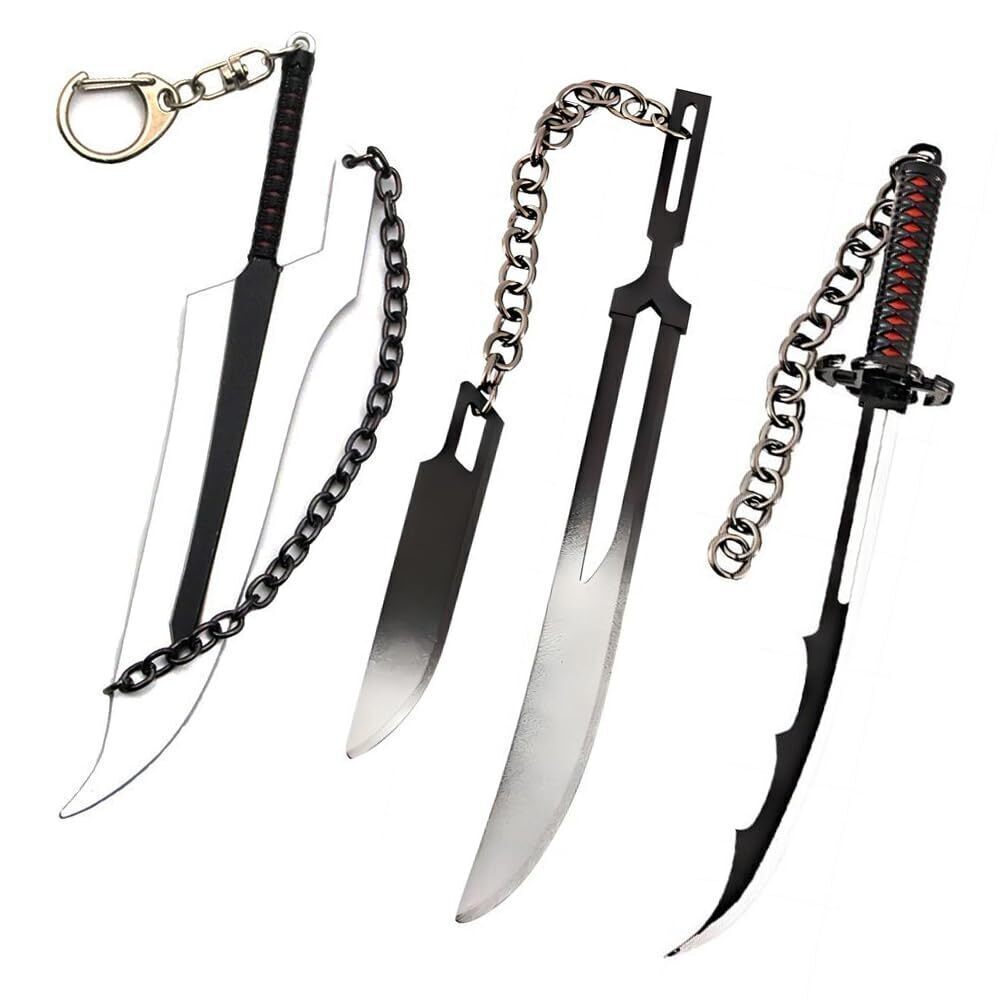 4447 Ichigo Bankai Zangetsu Charm Set - Dual Zangetsu Blades and True Tensa